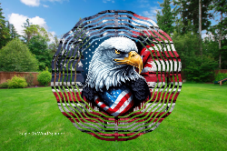 Eagle 06 w/Flag 3D Wind Spinner