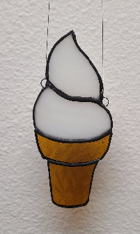 Ice Cream Cone Stained Glass Sun Catcher