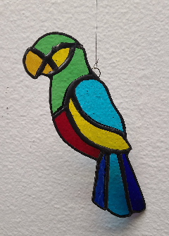 Parrot Stained Glass Sun Catcher