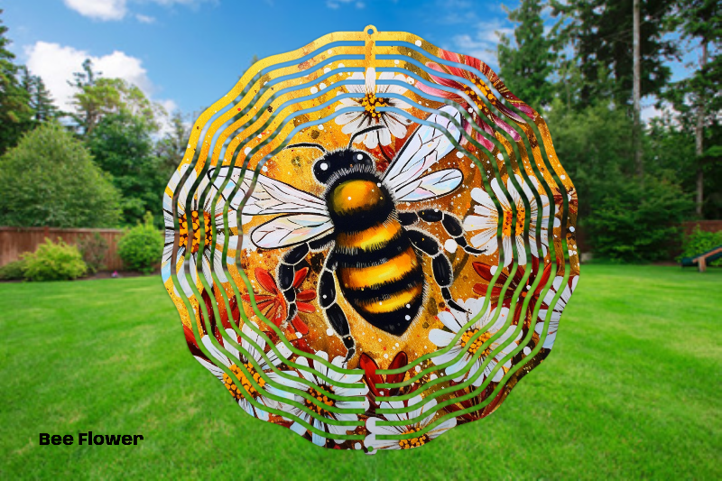 Bee Flower 3D Wind Spinner