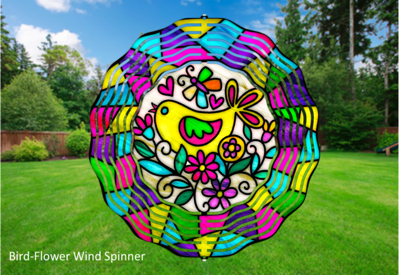 Bird Flower 3D Wind Spinner