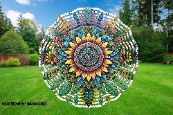 Sunflower Mandala 3D Wind Spinner