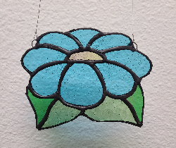 Blue Flower Stained Glass Sun Catcher