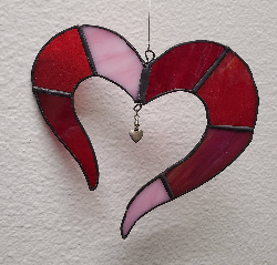 Open Heart Stained Glass Sun Catcher