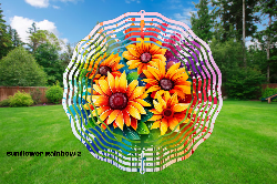 Sunflower Rainbow 2 3D Wind Spinner
