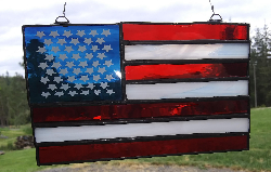 American Flag Stained Glass Sun Catcher
