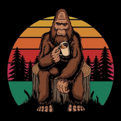 Big Foot with Coffee - 4"x4" - Unscented Air Freshener Blanks