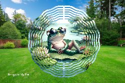 Frog on Lily Pad 3D Wind Spinner
