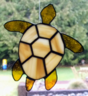 Honu (Turtle) Stained Glass Sun Catcher