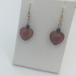 1 3/4” Handmade Heart shaped Ruby Conundrum earrings