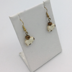 1 1/2” Handmade White Magnesite Elephant Earrings