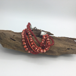 7 3/4” Red 6-strand Bracelet