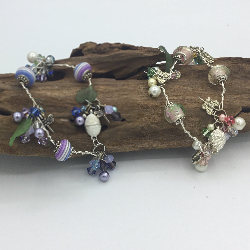7 and 8” Handmade Lampwork Bead bracelets