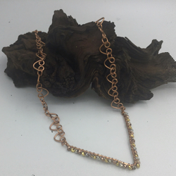 21” Handmade Copper Heart Chain with V-shaped Focal