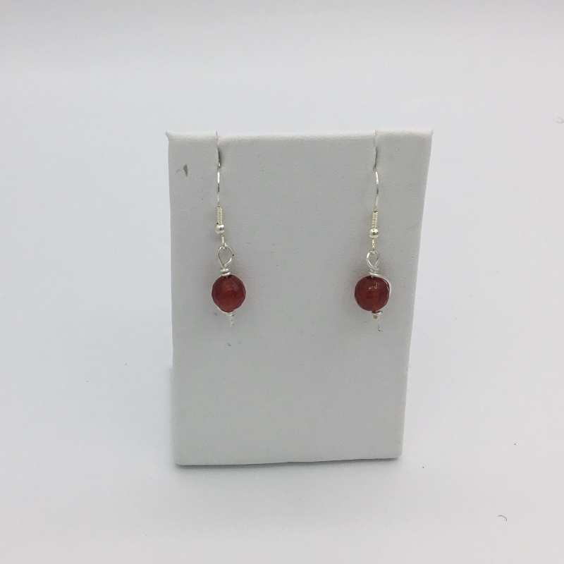 1 1/2” Handmade Red Jade Earrings