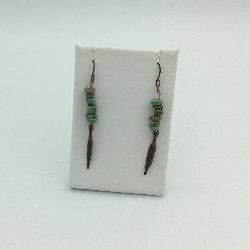 2 1/2” Handmade Copper and Magnesite Earrings