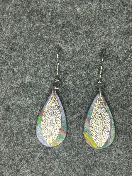 Marbled Drops with silver leaves