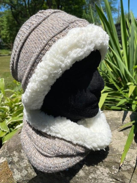Alpaca Cowl Scarf and Hat Set