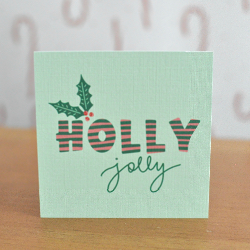 Holly Jolly Gift Tag - 2.75” square set of 10