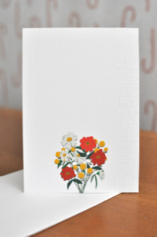 Vintage bouquet Notecard Set - 3.5”x5” set of 8 with envelopes