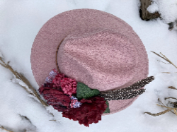 Heathered Pink Felt Hat #22