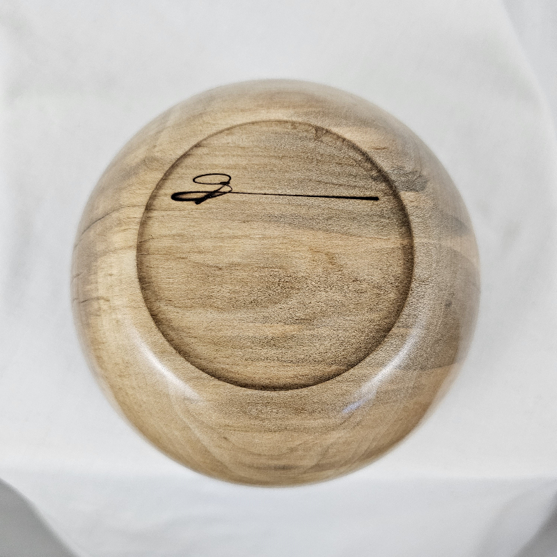 Ash Bowl with Copper Dots and Green Ink Detailing