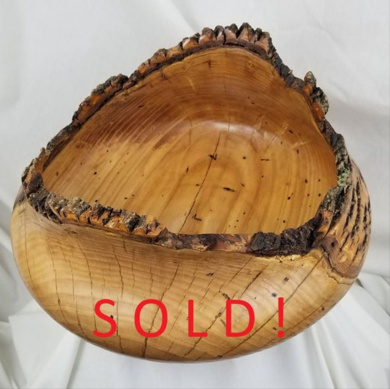 Large Live Edge Ash Bowl (15-1/2" x 7-1/2")