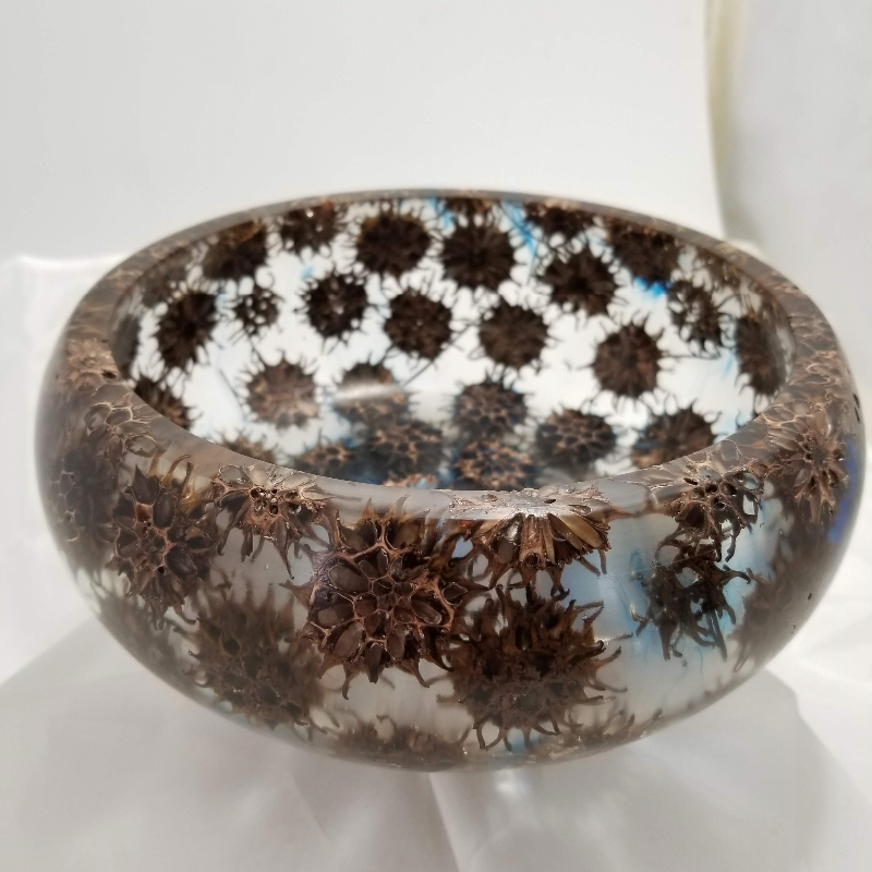 Cast Sweet Gum Balls with a Little Blue Glitter Dye (10" x 4")