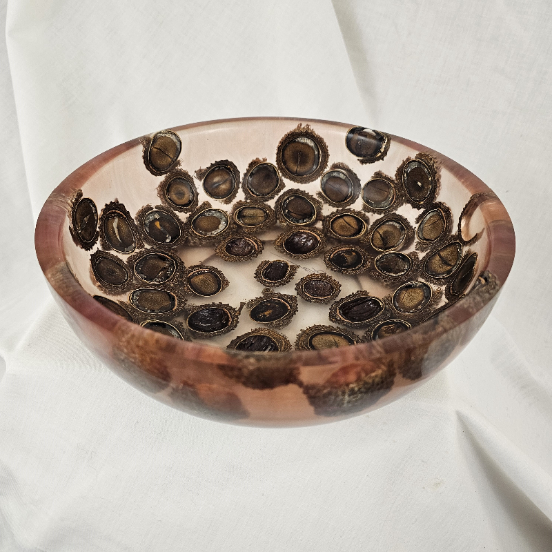 Crazy (Nutty?) Burr Oak Acorn Bowl (9" x 3")