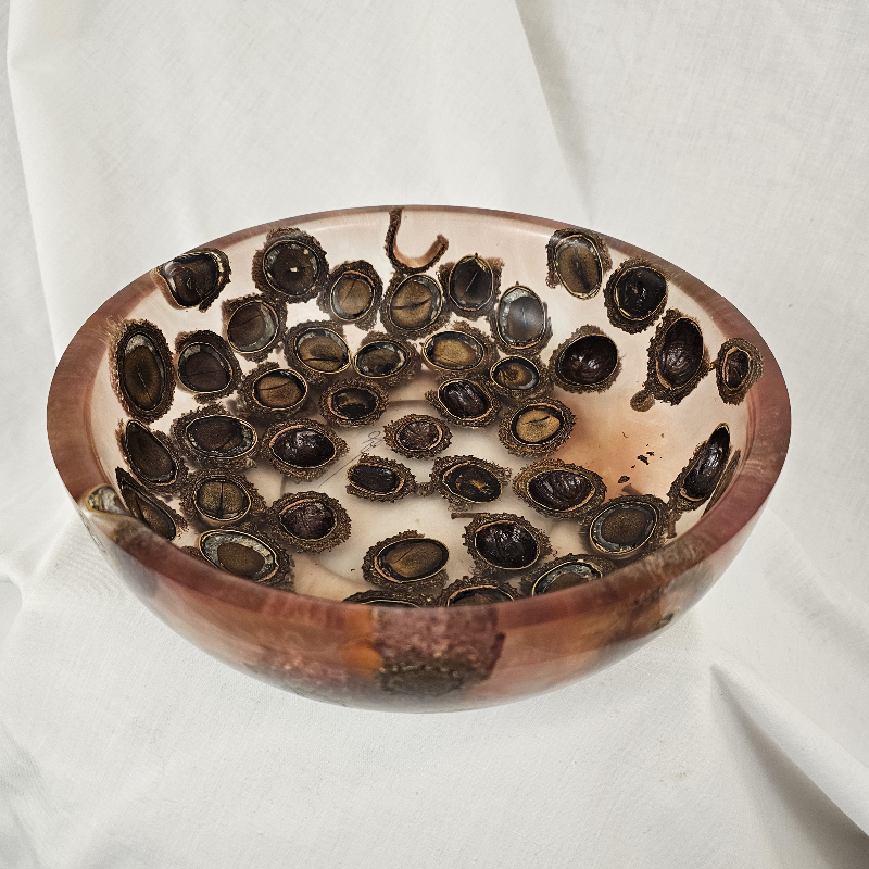 Crazy (Nutty?) Burr Oak Acorn Bowl (9" x 3")