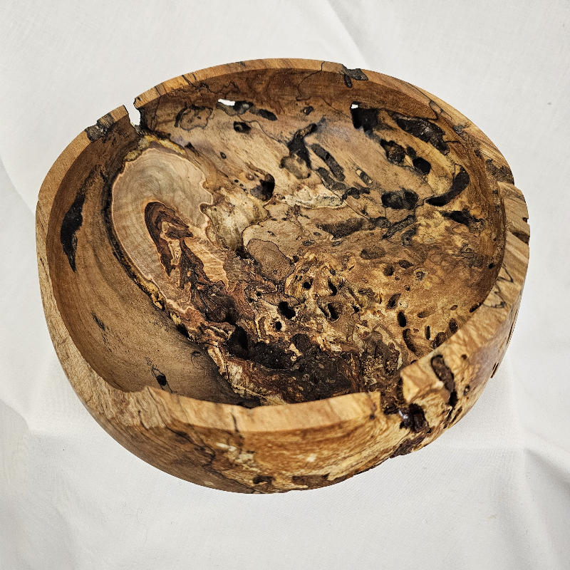 Spalted, Worm-holed, Maple Bowl (8-1/2" x 3")