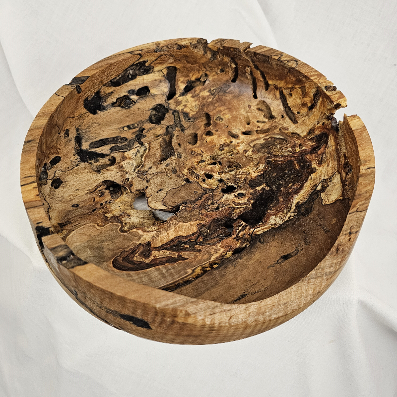 Spalted, Worm-holed, Maple Bowl (8-1/2" x 3")