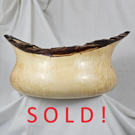 Live Edge Silver Maple Bowl (16" x 8")