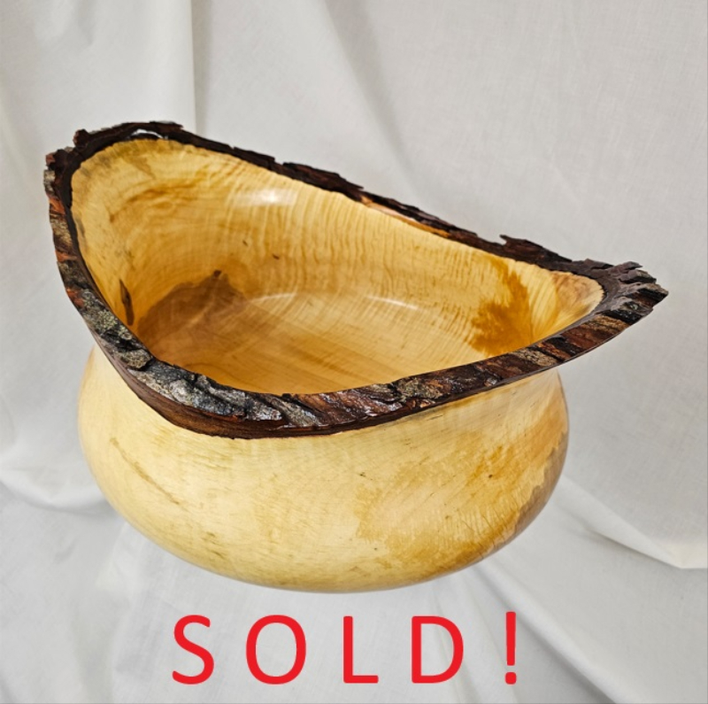 Live Edge Silver Maple Bowl (16" x 8")