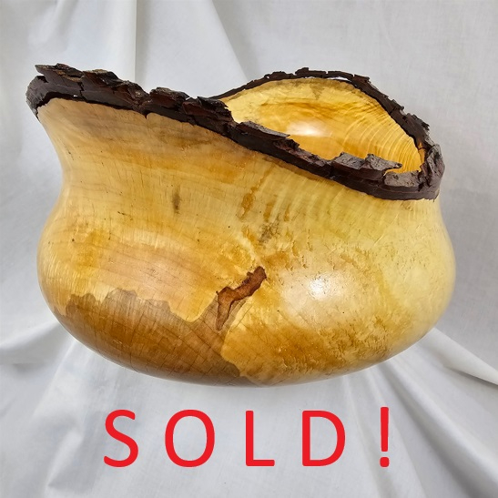 Live Edge Silver Maple Bowl (16" x 8")