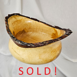 Live Edge Silver Maple Bowl (16" x 8")