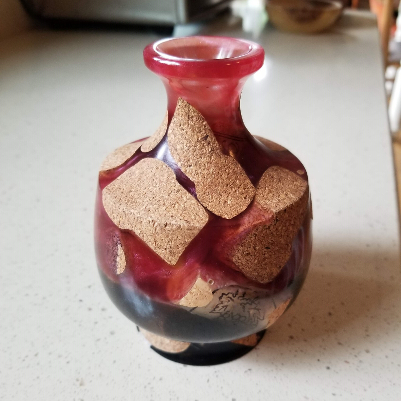 Little Red Wine Cork Vase (3" Dia x 5" Tall)