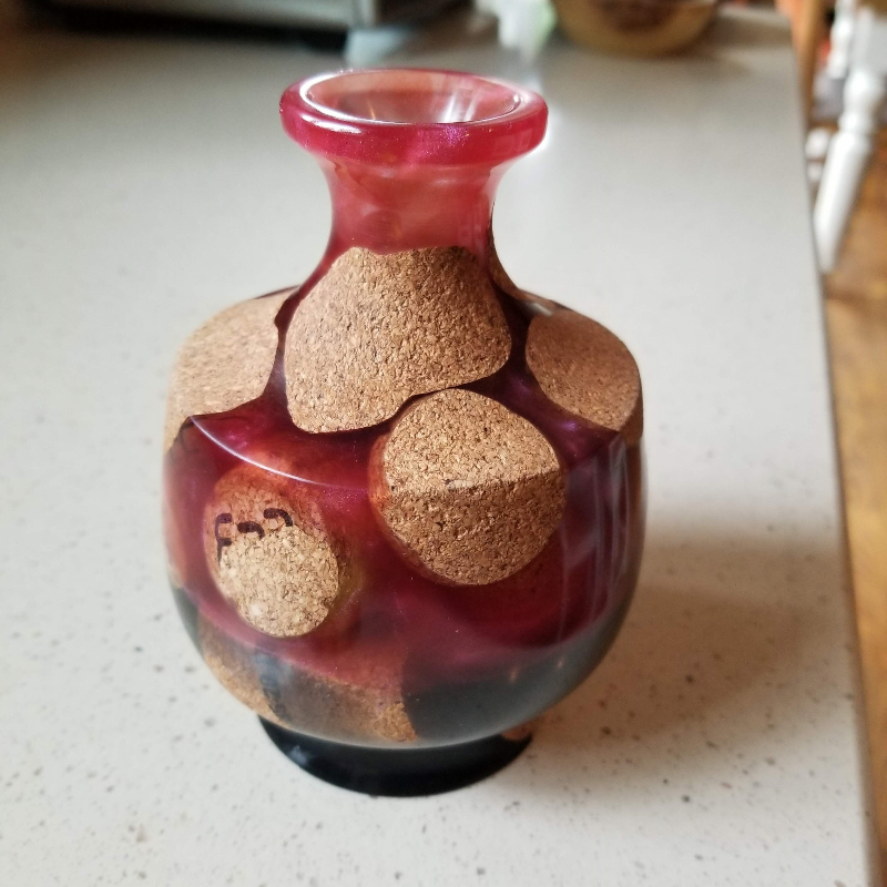 Little Red Wine Cork Vase (3" Dia x 5" Tall)