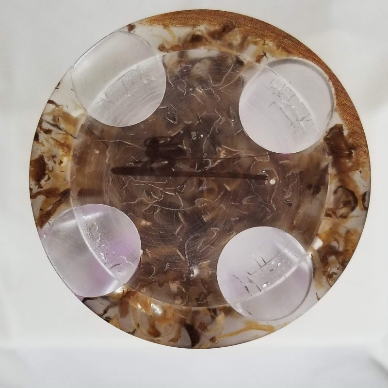 Funky Cast Vase with Wood Shavings (4" x 12")