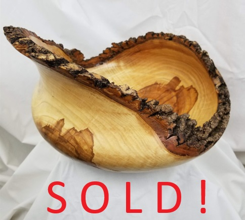 Large, Live Edge Ash Bowl (14" x 9")