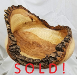 Large, Live Edge Ash Bowl (14" x 9")