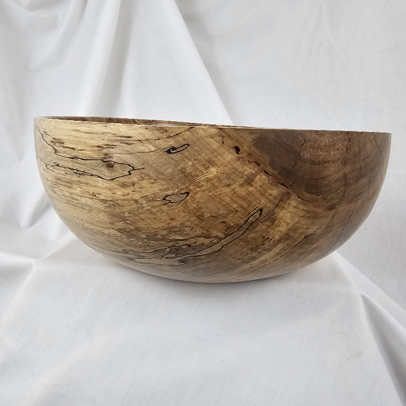 Wide Spalted Maple Bowl (10" x 5")