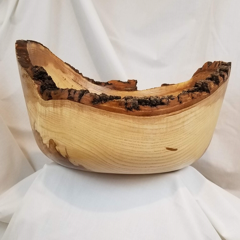 Large Live Edge Ash Bowl (14" x 8-1/2")
