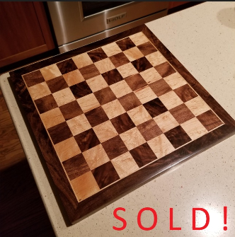 Maple & Walnut Chess Board (14" x 14")