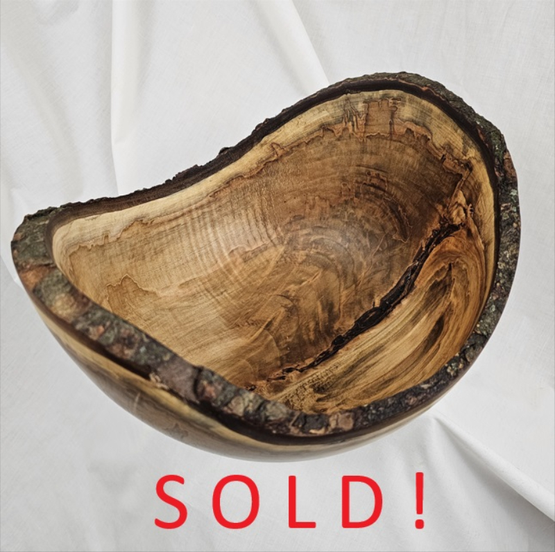 Large Live Edge Maple Bowl (13" x 7-1/2")