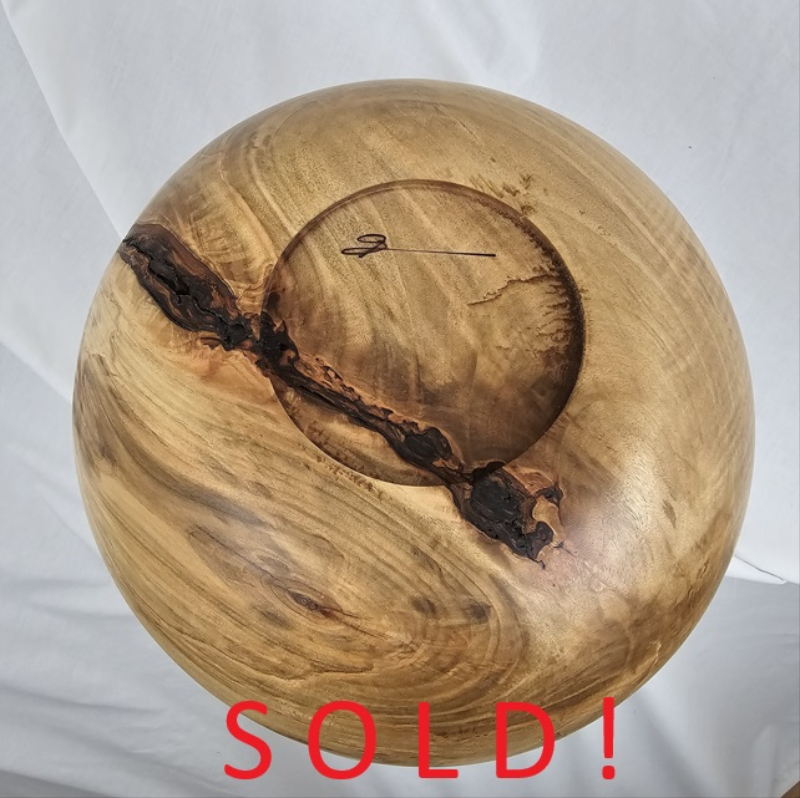 Large Live Edge Maple Bowl (13" x 7-1/2")