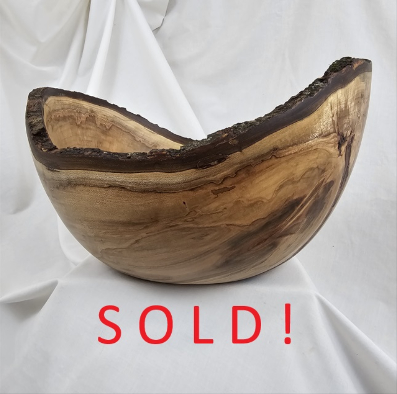 Large Live Edge Maple Bowl (13" x 7-1/2")