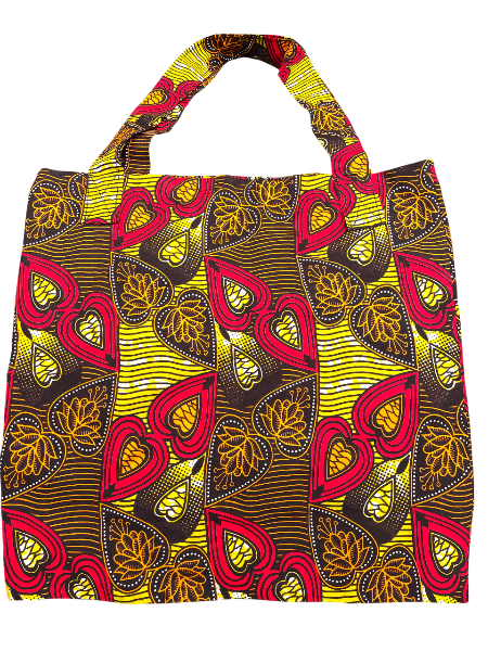 Large Ankara Tote Bag | Handmade 18x18 Eco-friendly Tote with internal pocket