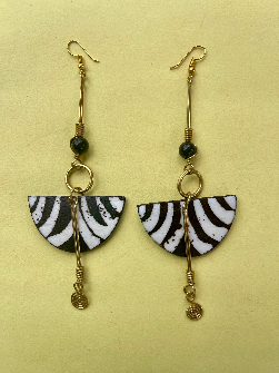 Handmade Brass and Bone Earrings