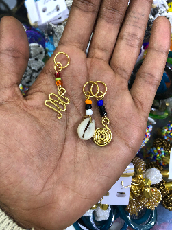 3pcs Hair Accessories-Brass,beads,cowrie shell